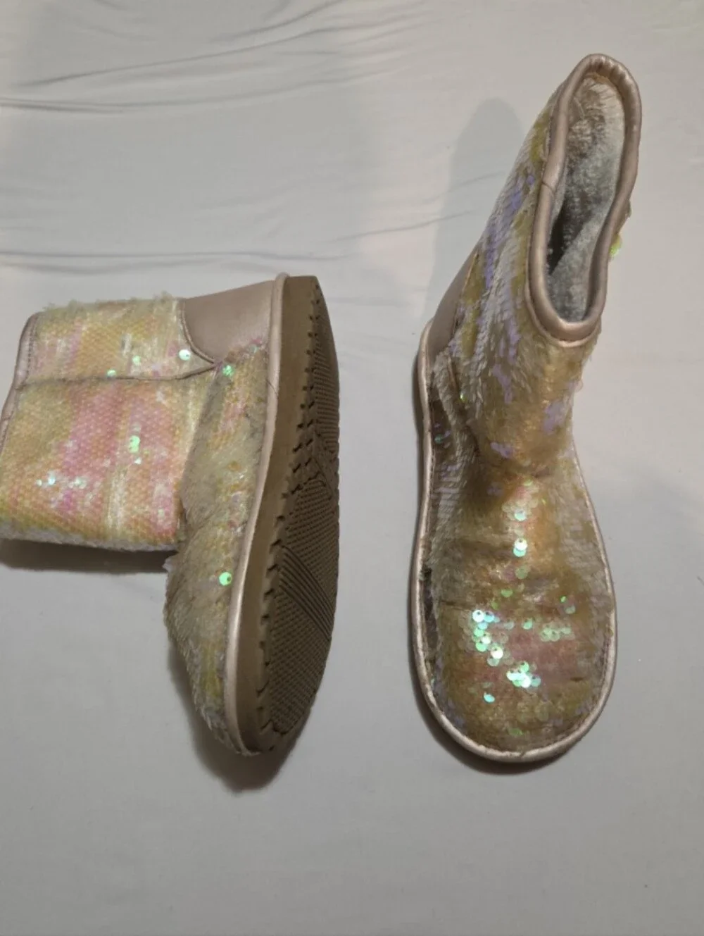 Children's Place girls size 3 pink shimmer boots #06